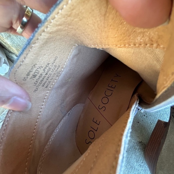 Sole Society Breyon Leather Suede ankle boots w/side zip Sz-7M. D - Picture 6 of 11